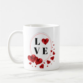 Red Hearts Kärlek Romantic Tea Kopp Coffee Mugg