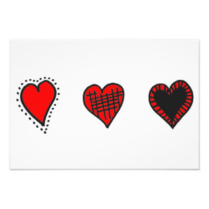 Red Hearts, Kärlek, Romantik, Alla hjärtans dag Fototryck