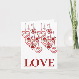 Red Hearts Kärlek Valentine Day Photo Note Card Anteckningskort