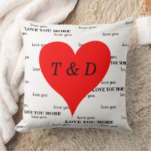 Red Hearts Kärlek You More Monogram