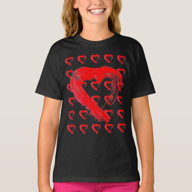Red Hearts Kids T-Shirt (Framsida)