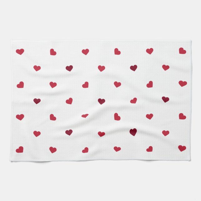 Red Hearts Kökshandduk (Horisontell)