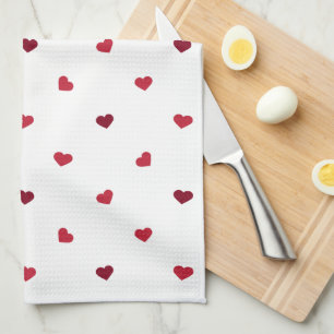 Red Hearts Kökshandduk