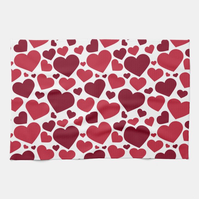 Red Hearts Kökshandduk (Horisontell)