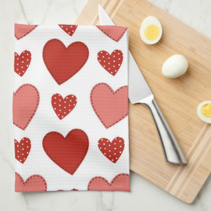 Red Hearts Kökshandduk