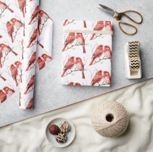Red Hearts Love birds Presentpapper