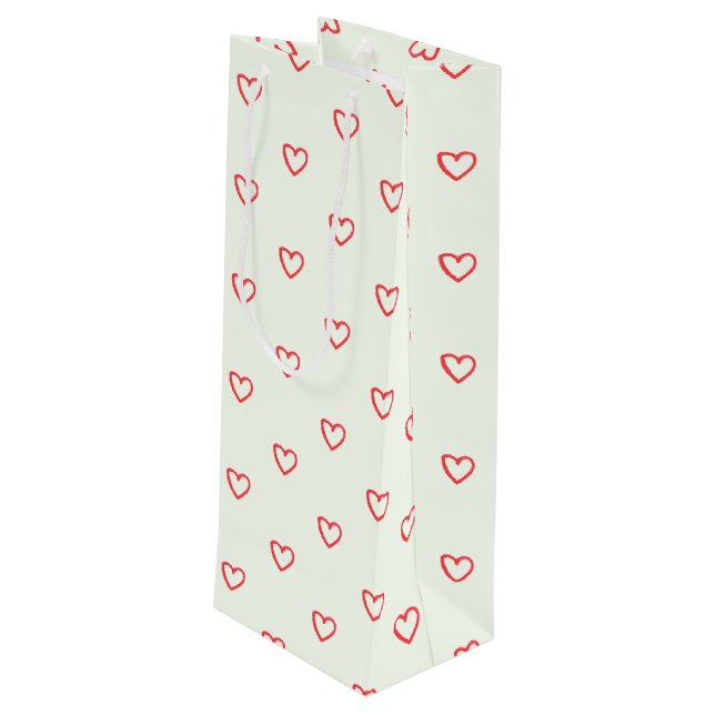 Red Hearts Mönster, Cute, Kärlek (Baksidan Vinklad)