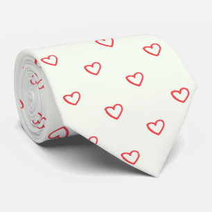 Red Hearts Mönster, Cute, Kärlek Slips