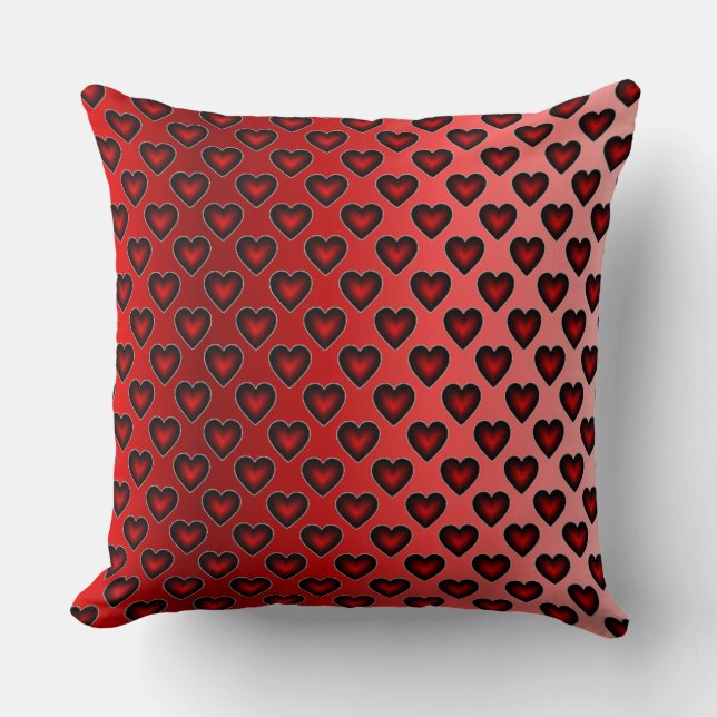 Red Hearts Mönster Dekorativ kudde (Framsida)