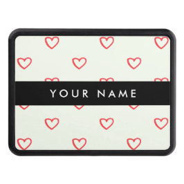 Red Hearts Mönster, Kärlek, ditt namn, anpassa Dragkroksskydd