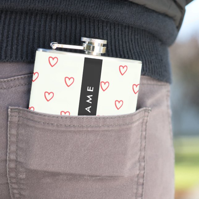 Red Hearts Mönster, Kärlek, ditt namn, anpassa Fickplunta (In Situ)