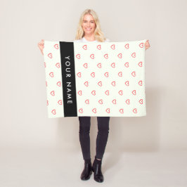 Red Hearts Mönster, Kärlek, ditt namn, anpassa Fleecefilt