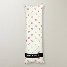 Red Hearts Mönster, Kärlek, ditt namn, anpassa Kroppskudde