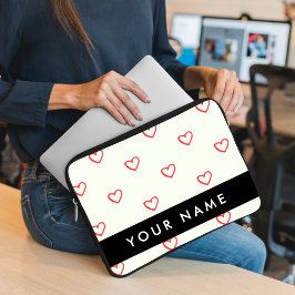 Red Hearts Mönster, Kärlek, ditt namn, anpassa Laptop Fodral