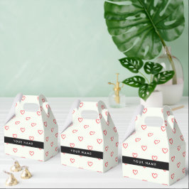 Red Hearts Mönster, Kärlek, ditt namn, anpassa Presentaskar