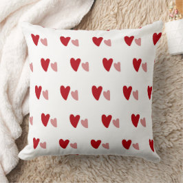 Red Hearts Mönster Kudde