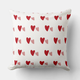 Red Hearts Mönster Kudde