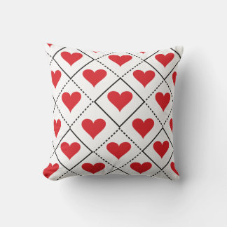 Red Hearts Mönster Kudde