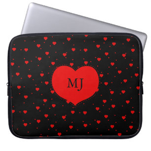 Red Hearts Mönster Laptop Sleeve