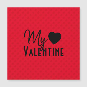 Red Hearts Mönster My Valentine Calligraphy Design