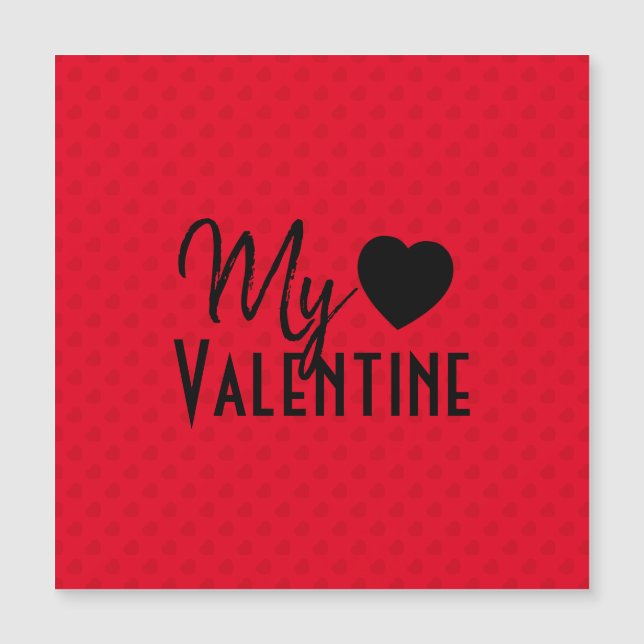 Red Hearts Mönster My Valentine Calligraphy Design (Framsida)
