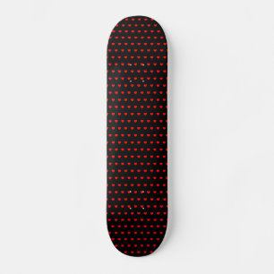 Red Hearts Mönster på Black Skateboard