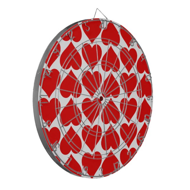 Red Hearts Mönster, Romantic, Kärlek Darttavla (Vänstra Framsidan)