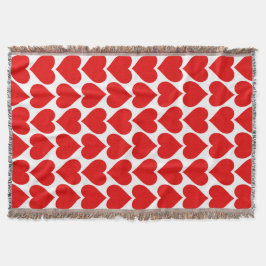 Red Hearts Mönster, Romantic, Kärlek Filt