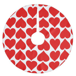 Red Hearts Mönster, Romantic, Kärlek Julgransmatta Borstad Polyester