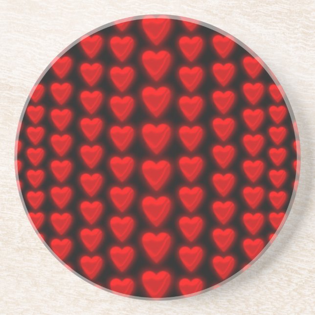 Red Hearts Mönster Sandstone Underlägg (Framsidan)