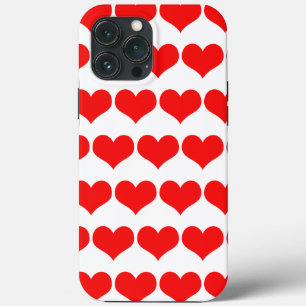 Red Hearts Mönster Valentine Day Cute Loely