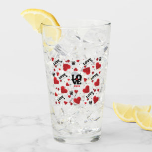 Red Hearts Mönster Valentine Day Glaskopp