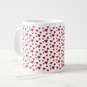 Red Hearts Mönster Valentine Day Jumbo Mugg