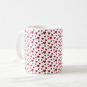 Red Hearts Mönster Valentine Day Kaffemugg