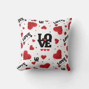 Red Hearts Mönster Valentine Day Kudde