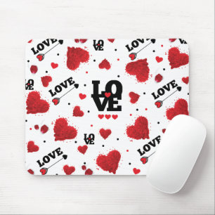 Red Hearts Mönster Valentine Day Musmatta