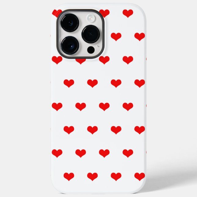 Red Hearts Mönster Valentines Day Cute Gift 2023 (Baksida)