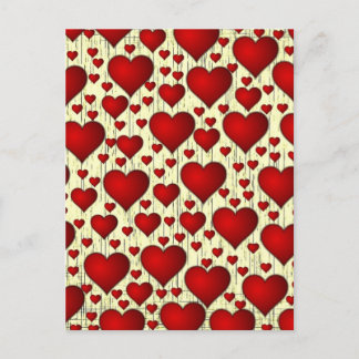 Red Hearts Mönster Vykort