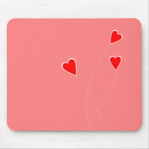 Red Hearts Mousepad Musmatta