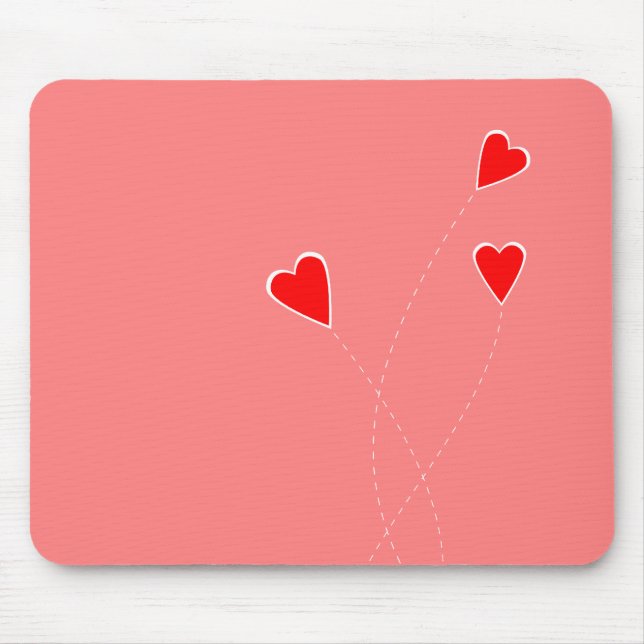 Red Hearts Mousepad Musmatta (Framsidan)