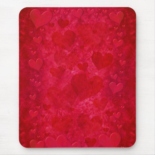 Red Hearts Mousepad Musmatta (Framsidan)