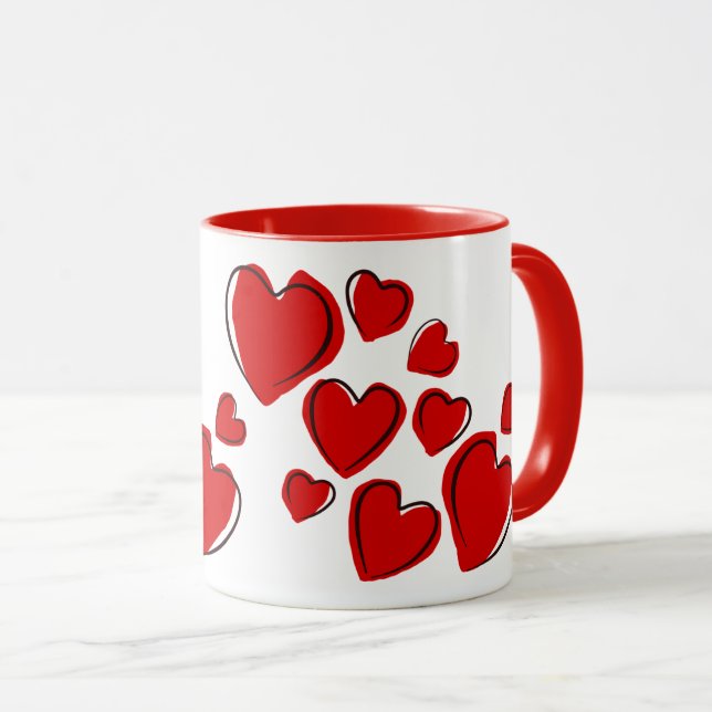 Red Hearts Mugg (Framsida höger)
