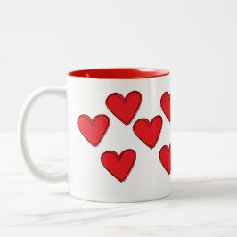 Red Hearts Mugg