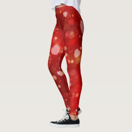 Red Hearts och Bokeh Leggings