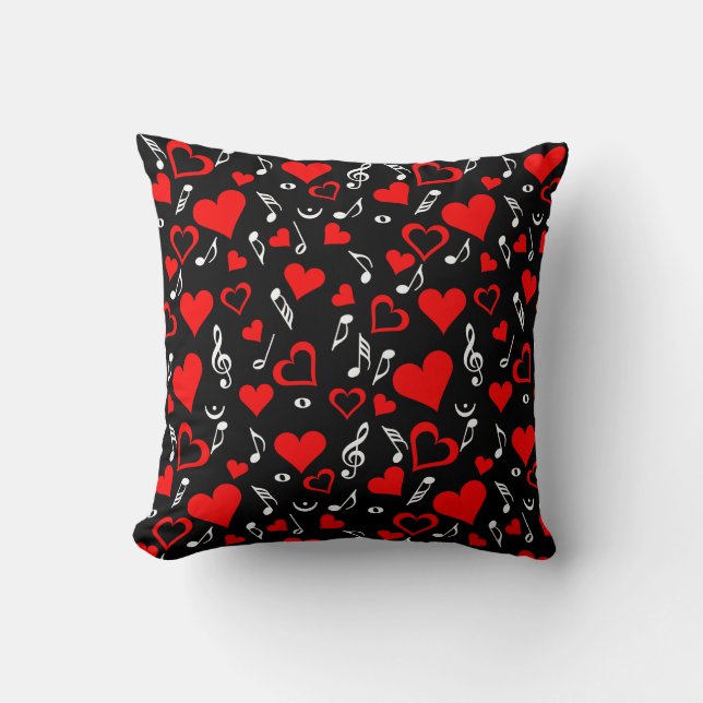 Red Hearts och Musik noter Kudde (Framsida)