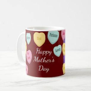 Red Hearts och Photo Message Spanska Mors dag Kaffemugg