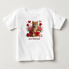 Red Hearts och Ro Ginger Kitten Valentindagen T Shirt