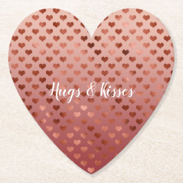 Red Hearts Ombre Underlägg Papper