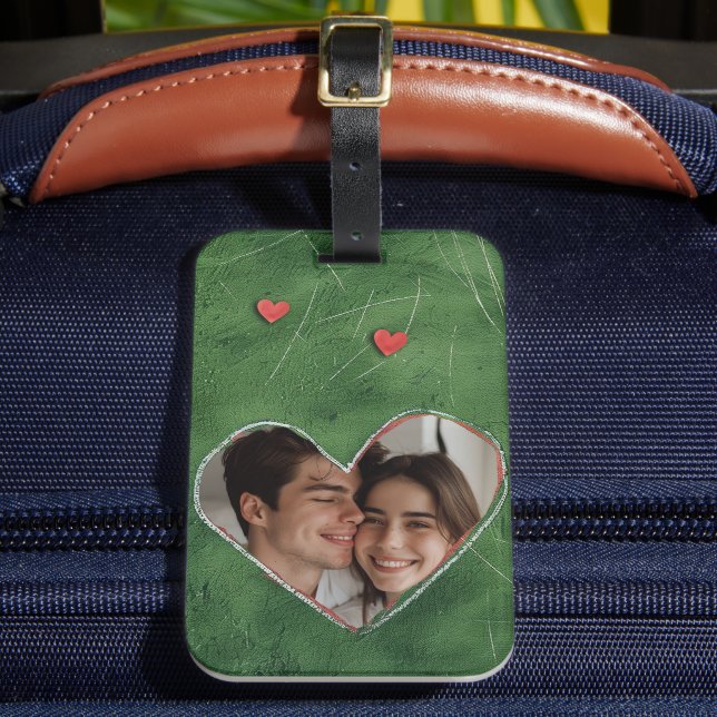 Red Hearts on Grönt Grass Bagagebricka (Framsida Insitu 2)