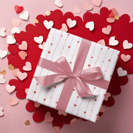 Red Hearts on Rosett band Seamless Mönster Valenti Presentpapper